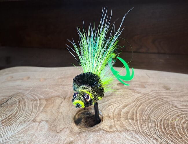 Diver Belly hair vert-chartreuse avec wiggle tail (6)