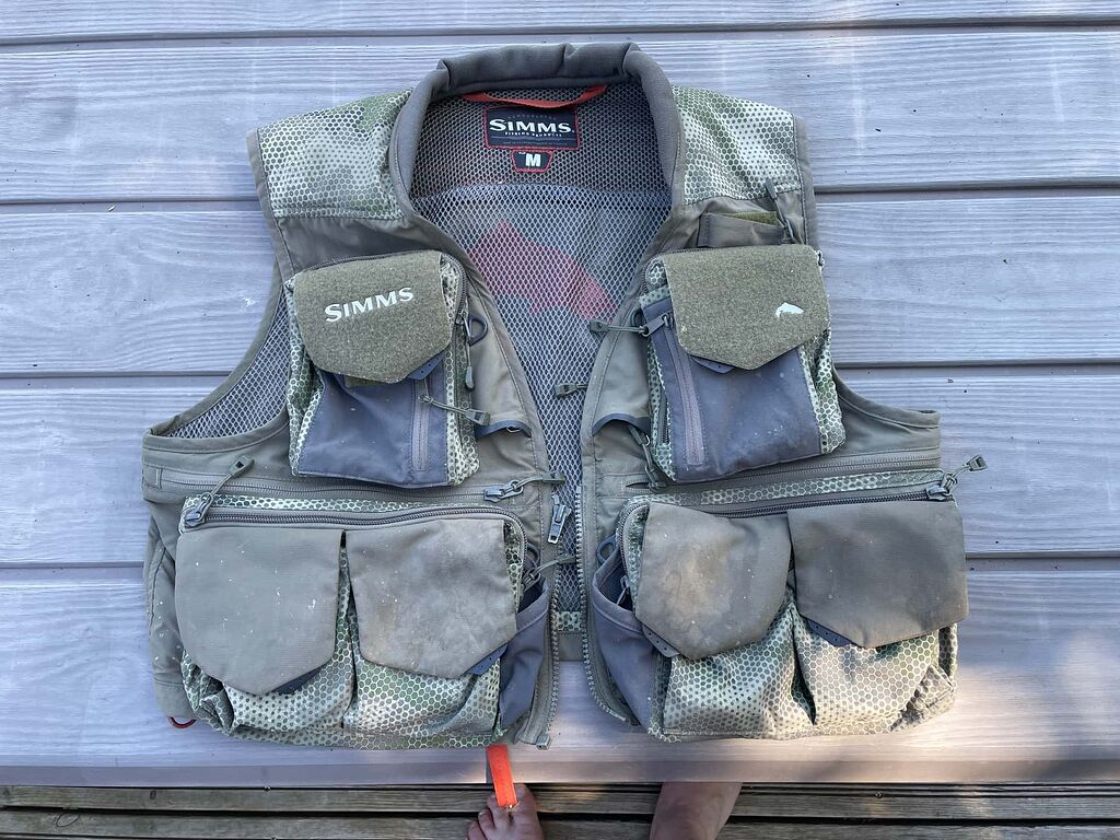 Gilet De Pêche à La Mouche Simms Guide - Taille XL, Gris, Poches Cargo, Doublure Maille, Neuf Sans Emballage