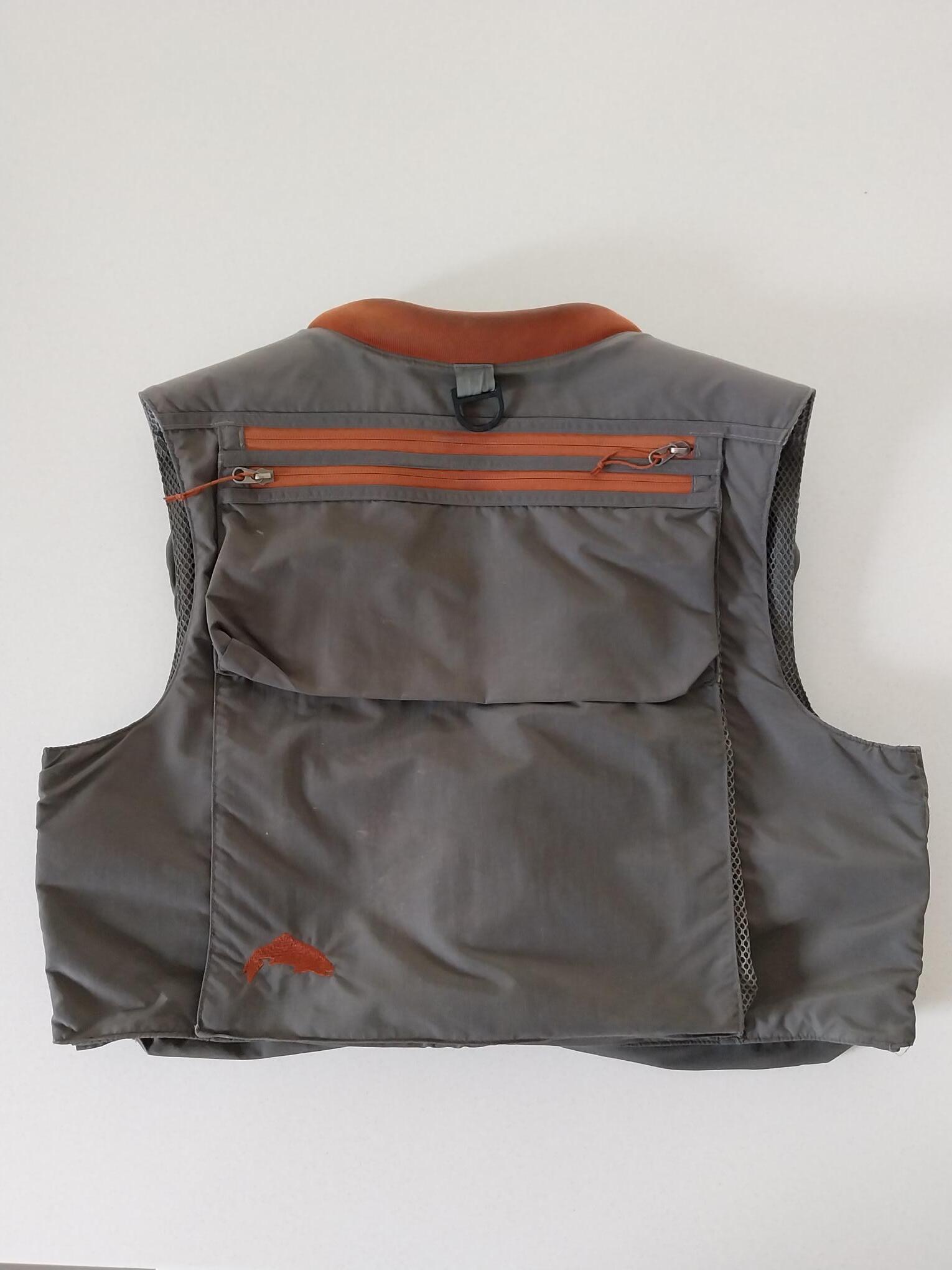Gilet De Pêche Simms Freestone – Homme Taille L – Gris Avec Grandes Poches